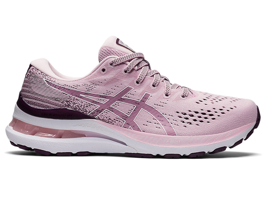 Women's Asics Gel-Kayano 28, Barely Rose/White, 10.5 D Wide