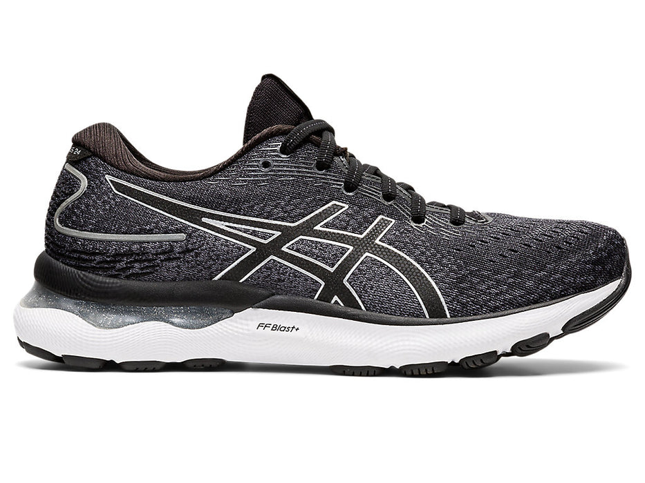 Women's Asics Gel-Nimbus 24, Black/Pure Silver, 8 D Wide