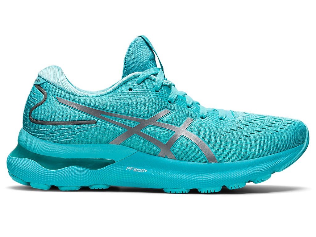Women's Asics Gel-Nimbus 24 Lite-Show, Lite-Show/Ice Mint, 5 B Medium