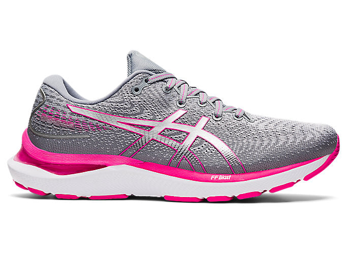 Women's Asics Gel-Cumulus 24, Sheet Rock/Pink GLO, 12 D Wide