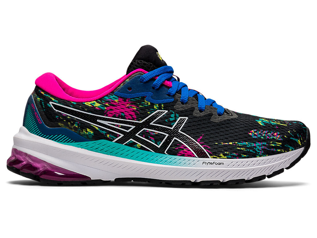 Women's Asics GT-1000 11, Black/Pink Glo, 12 B Medium