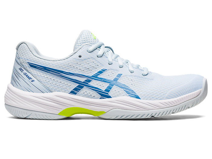 Women's Asics Gel-Game 9, Sky/Reborn Blue, 8 B Medium
