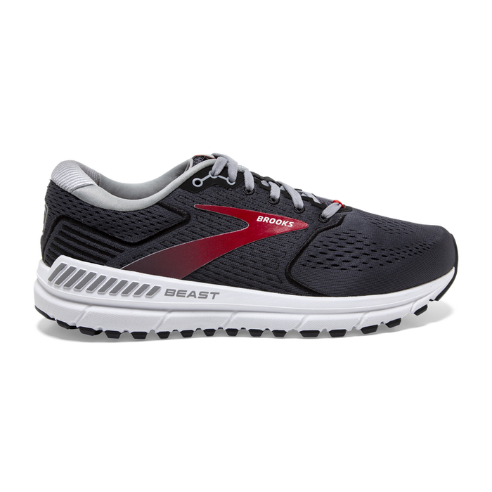 Men's Brooks Beast '20, Blackened Pearl/Black/Red, 8.5 2E Wide