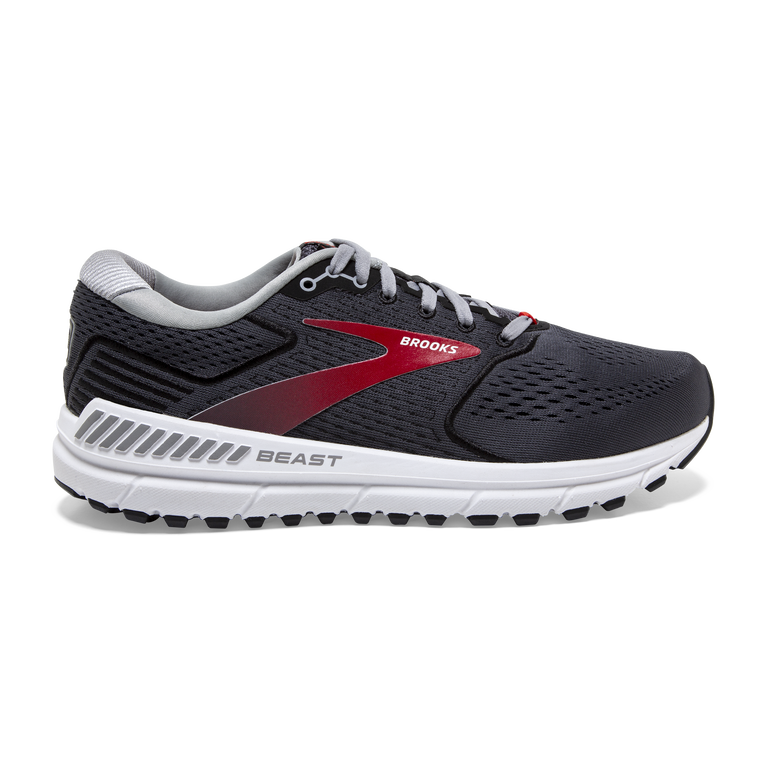 Men's Brooks Beast '20, Blackened Pearl/Black/Red, 15 D Medium