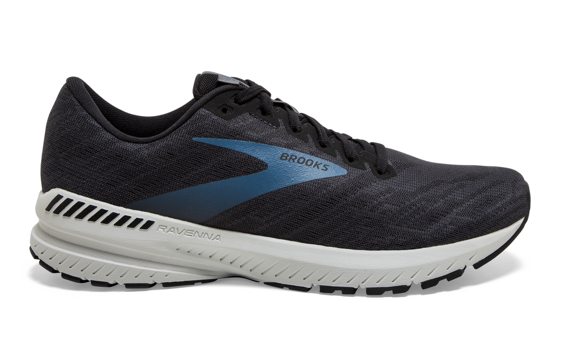 Men's Brooks Ravenna 11, Black/Blue, 9.5 2E Wide