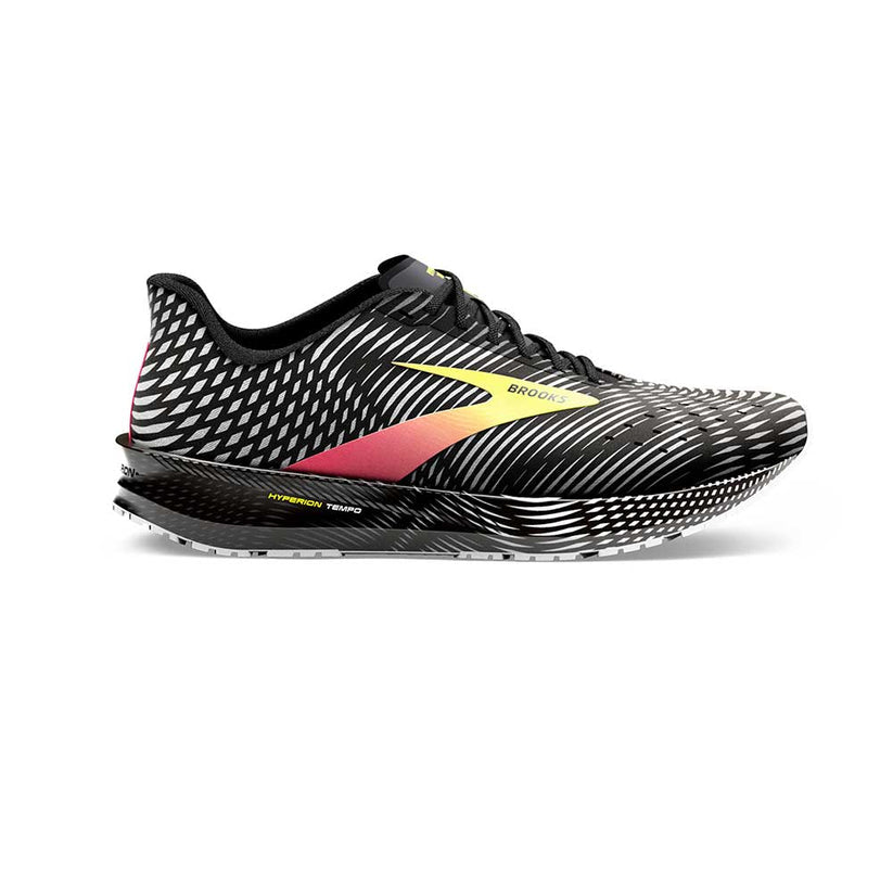 Men's Brooks Hyperion Tempo, Black/Pink/Yellow, 9 D Medium