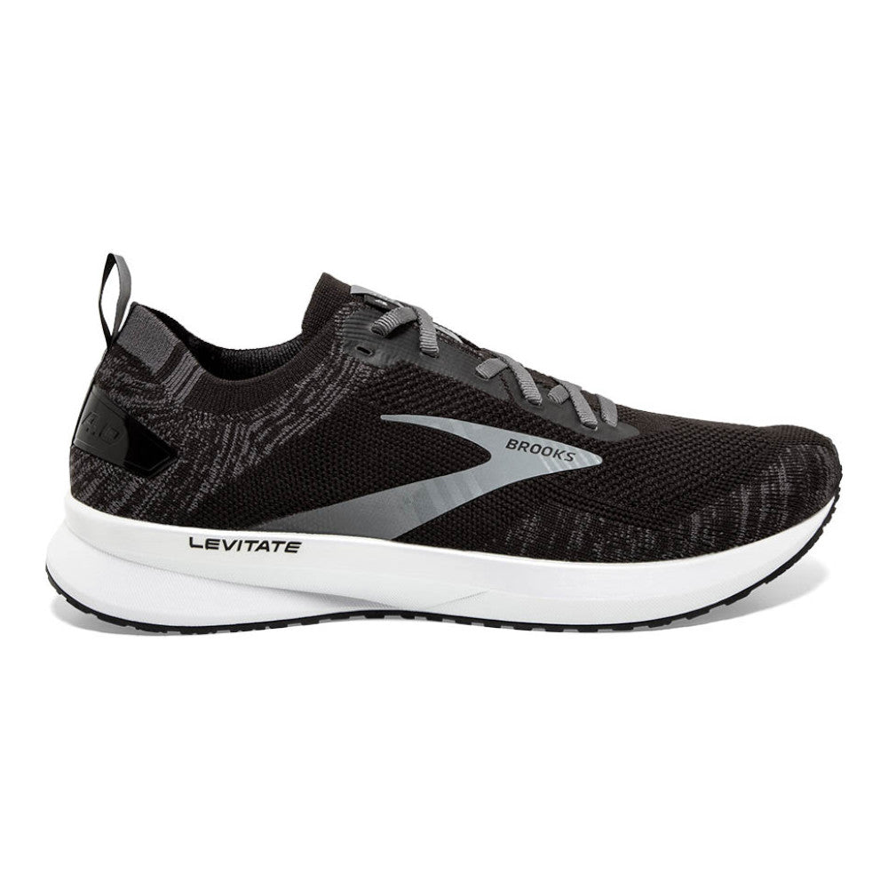 Men's Brooks Levitate 4, Black/Blackened Pearl/White, 14 D Medium