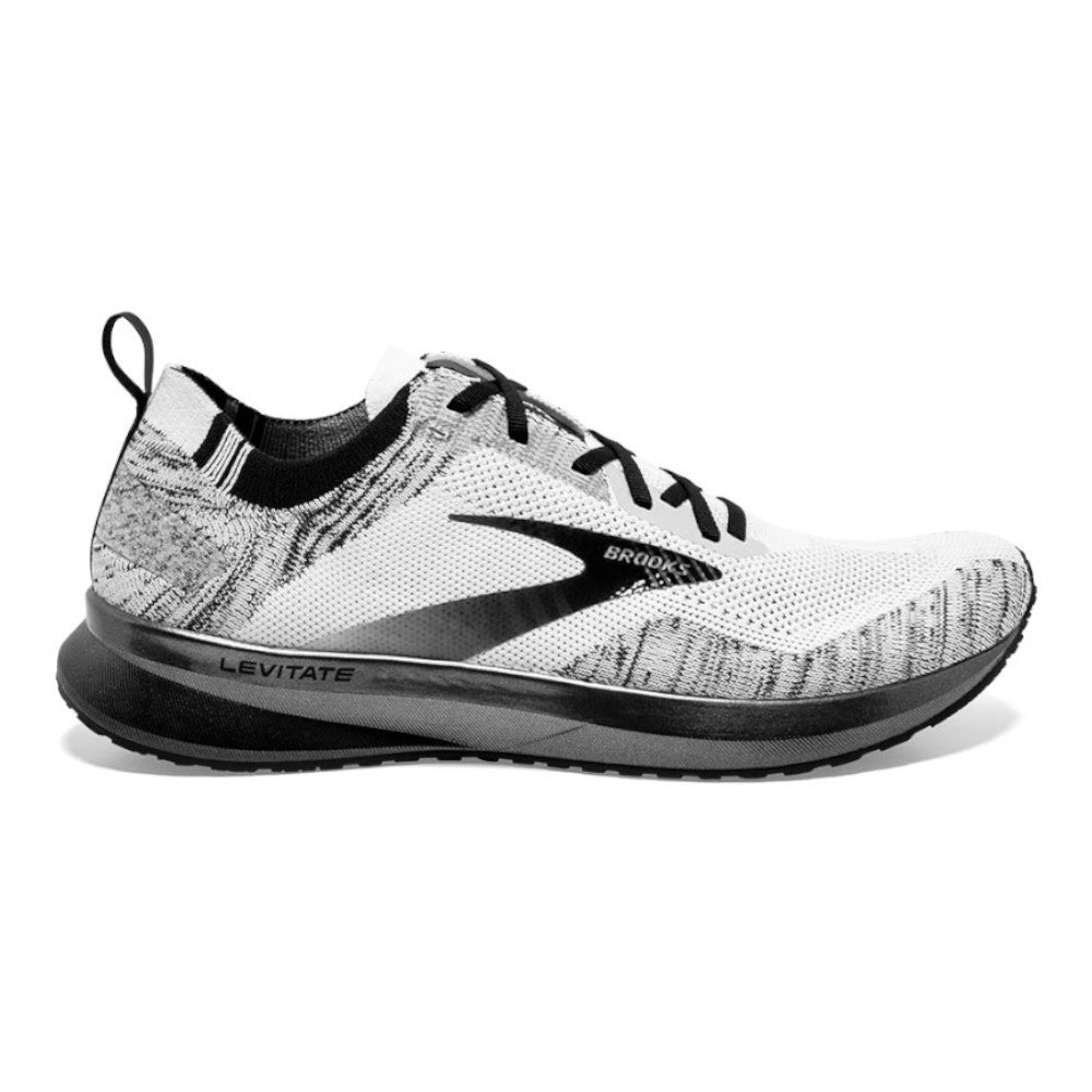 Men's Brooks Levitate 4, White/Black, 9.5 D Medium