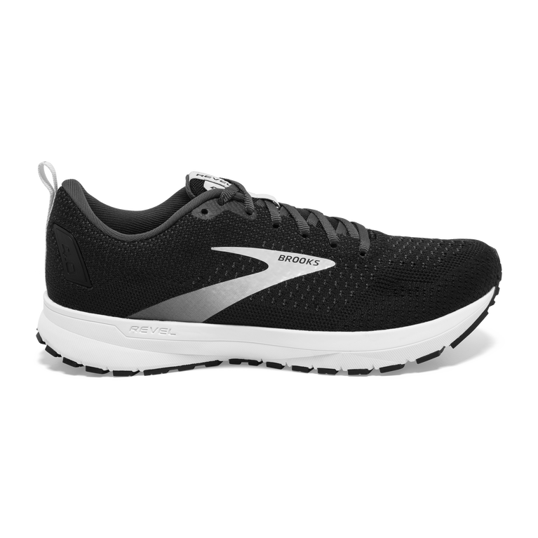 Men's Brooks Revel 4, Black/Oyster/Silver, 13 D Medium