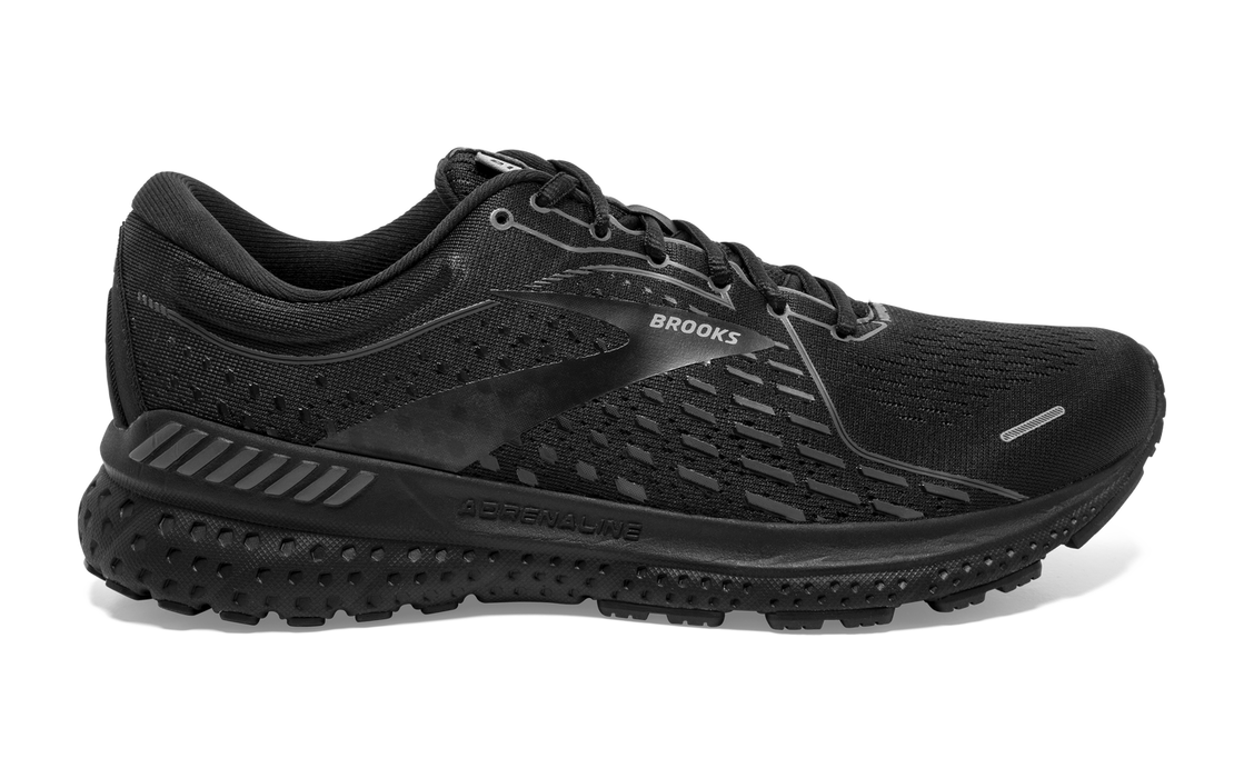 Men's Brooks Adrenaline GTS 21, Black/Black, 8.5 Medium D Medium