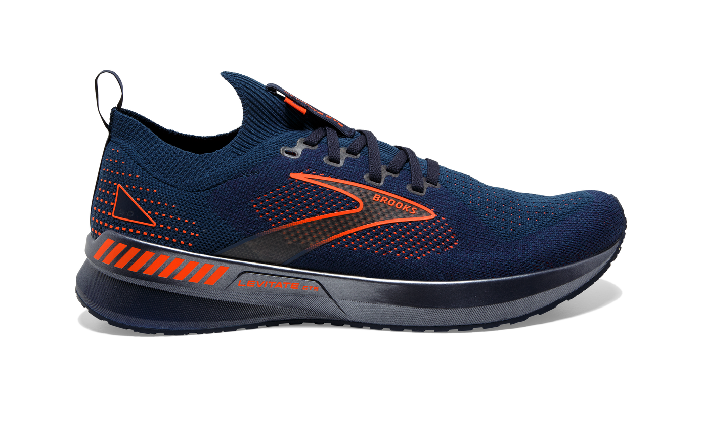 Men's Brooks Levitate Stealthfit GTS 5, Peacoat/Titan/Flame, 12.5 D Medium