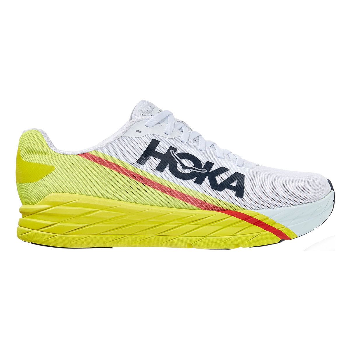 Men's Hoka Rocket X, White/Evening Primrose, 11 D Medium