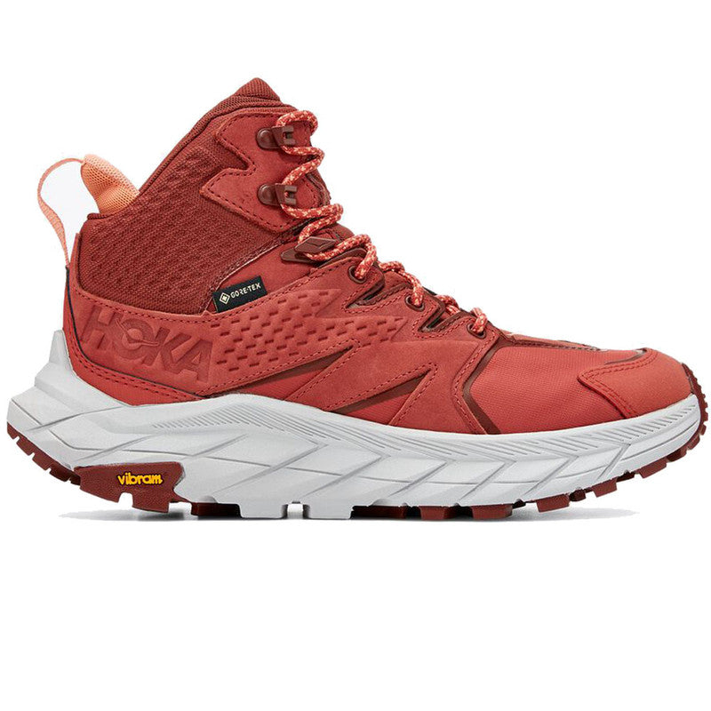 Women's Hoka Anacapa Mid GTX, Hot Sauce/Cherry Mahogany, 6 B Medium