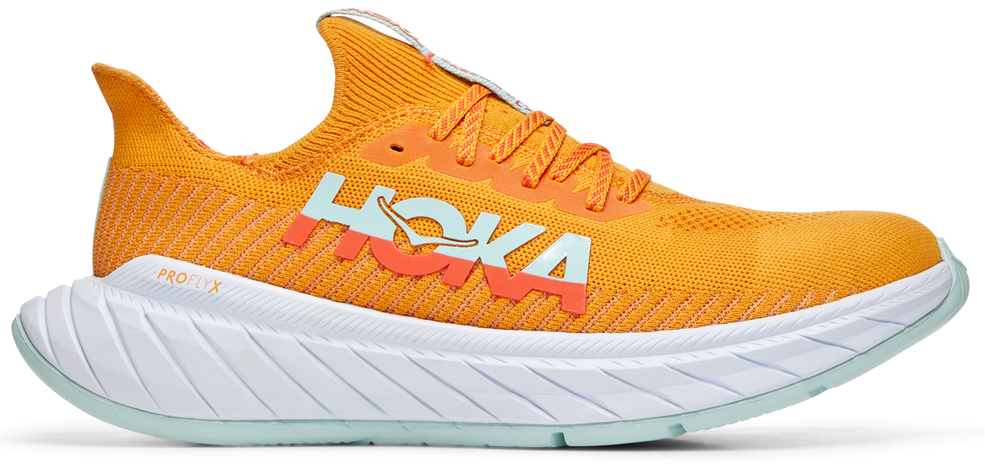 Men's Hoka One One Carbon X 3, Radiant Yellow/Camellia, 12.5 D Medium