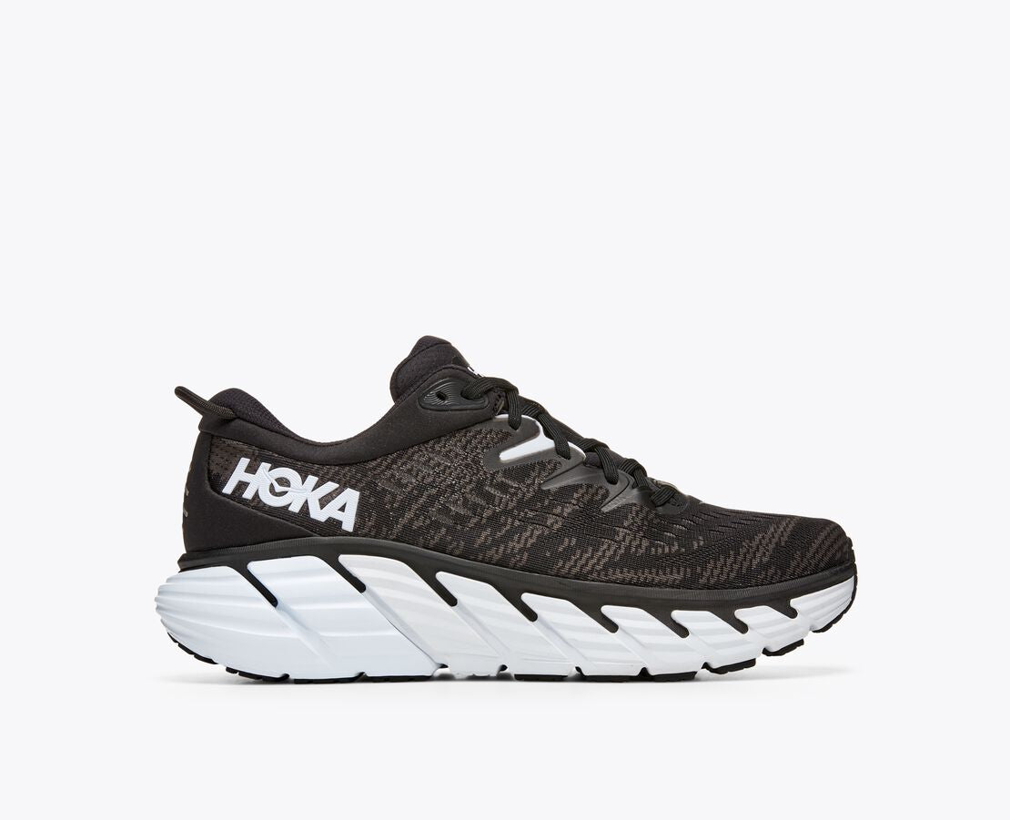 Men's Hoka Gaviota 4, Black/White, 9 2E Wide