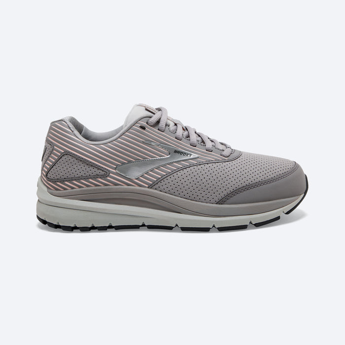 Women's Brooks Addiction Walker Suede, Alloy/Oyster/Peach, 9 D Wide