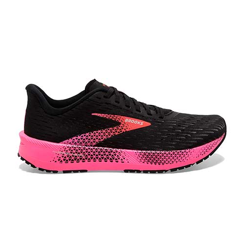 Women's Brooks Hyperion Tempo, Black/Pink/Hot Coral, 6.5 B Medium