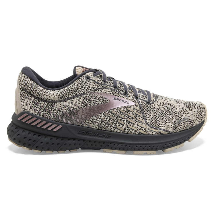 Women's Brooks Adrenaline GTS 21, Almond/Ombre/Metallic, 10 B Medium