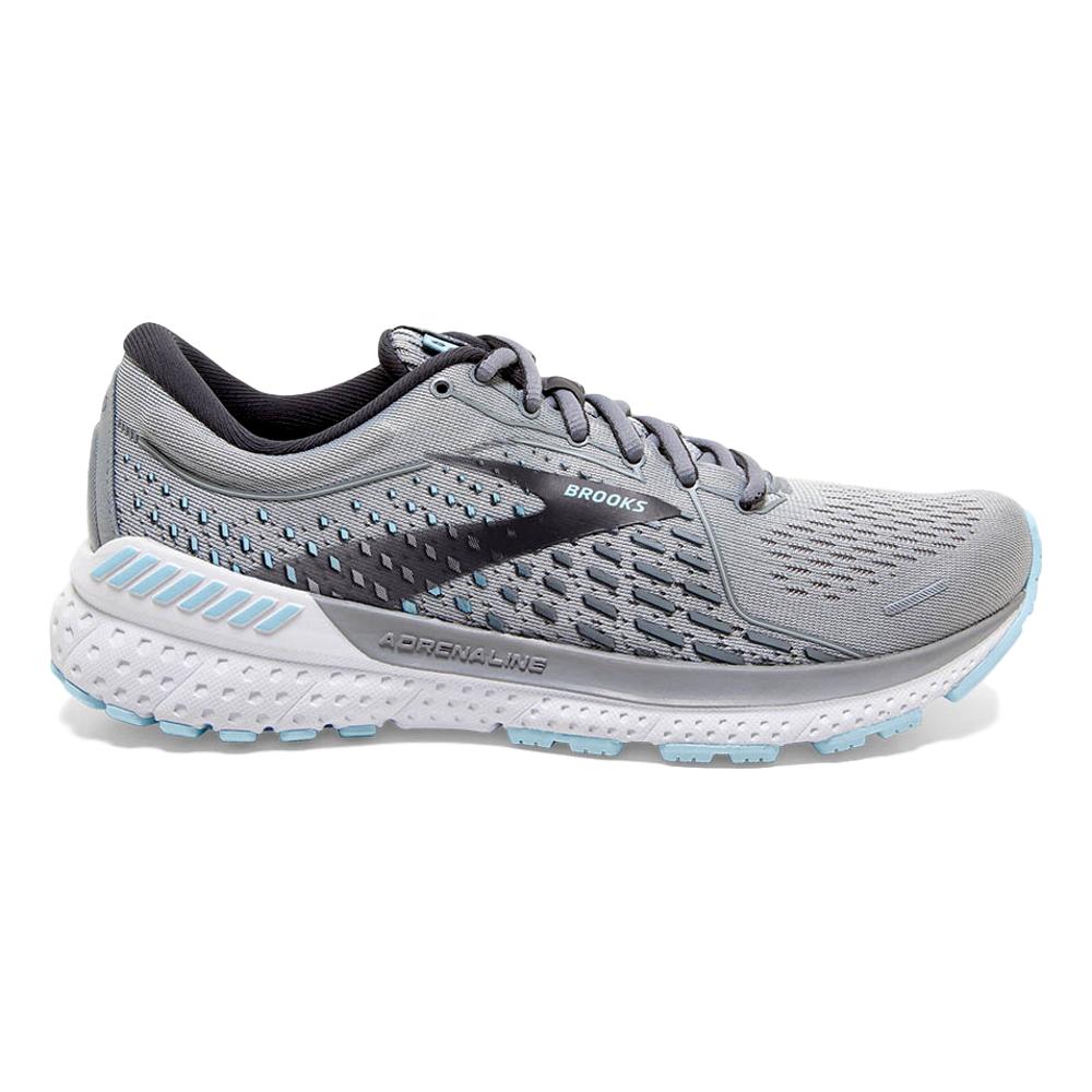 Women's Brooks Adrenaline GTS 21, Grey/Light Blue, 5.5 B Medium