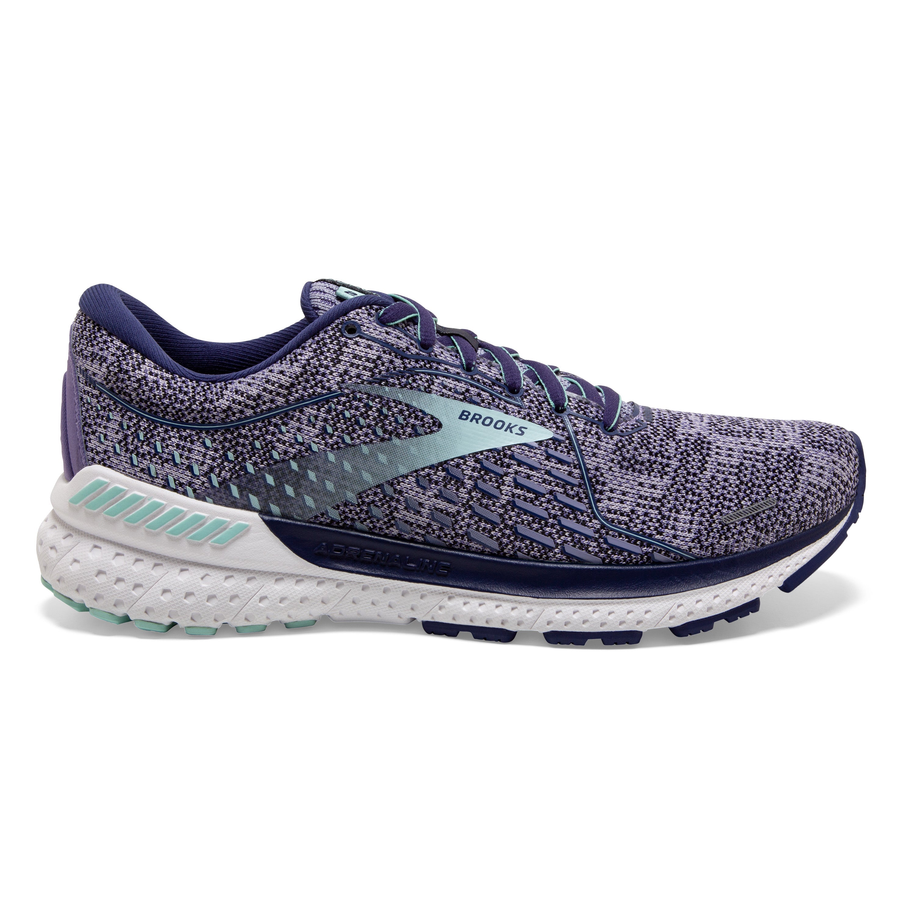 Women's Brooks Adrenaline GTS 21, Lavender/Blue Ribbon/Tint, 8 B Medium