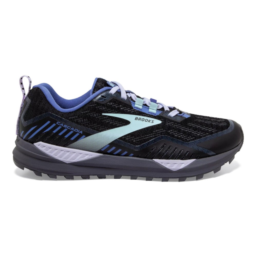 Women's Brooks Cascadia 15 GTX, Black/Marlin/Blue, 10 B Medium