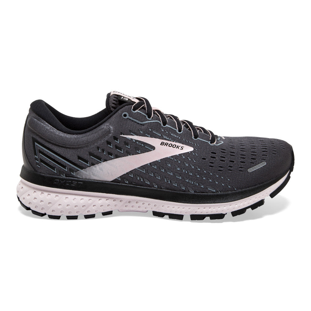Women's Brooks Ghost 13, Black/Pearl/Hushed Violet, 8.5 2A Narrow