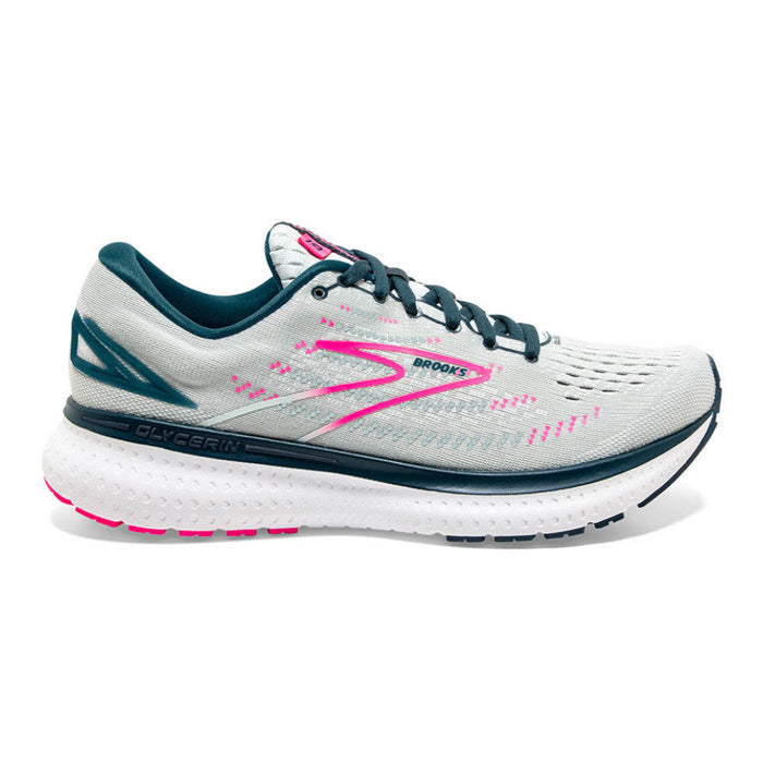 Women's Brooks Glycerin 19, Ice Flow/Navy/Pink, 10 B Medium