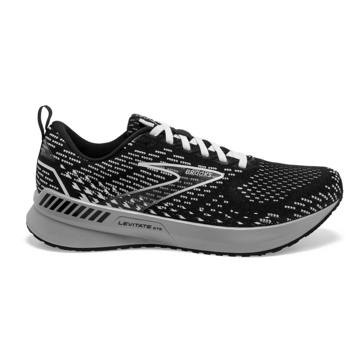 Women's Brooks Levitate GTS 5, Black/Grey/White, 7.5 B Medium