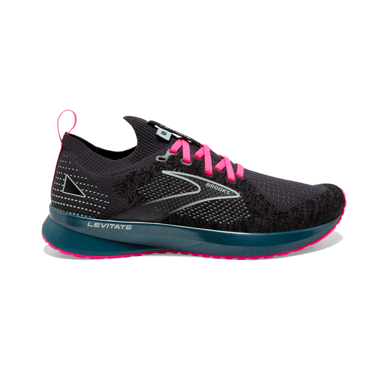 Women's Brooks Levitate Stealthfit 5, Black/Blue/Pink, 10.5 B Medium