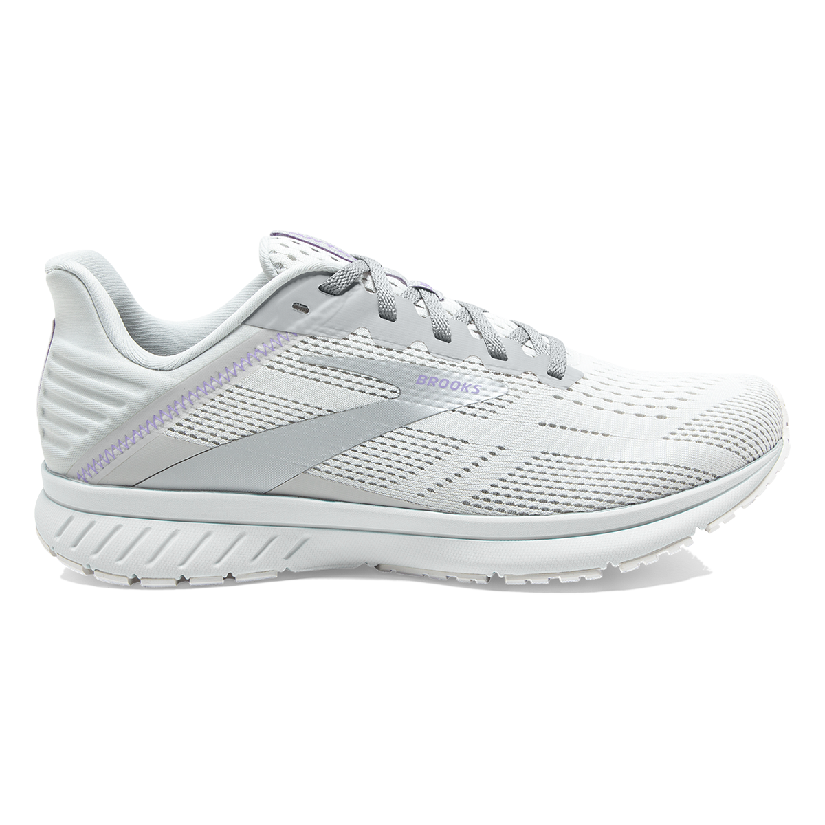 Women's Brooks Anthem 5, White/Silver/Lilac, 10 B Medium