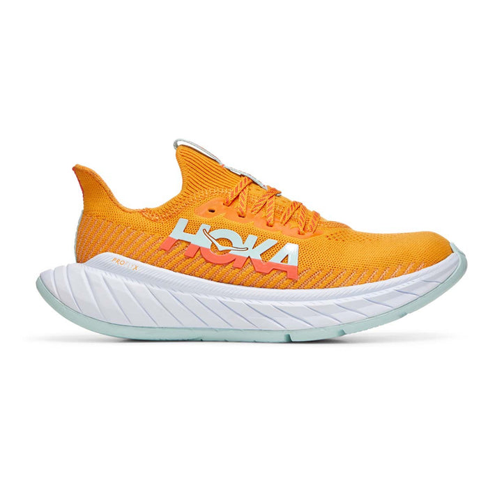 Women's Hoka One One Carbon X 3, Radiant Yellow/Camellia, 9.5 B Medium