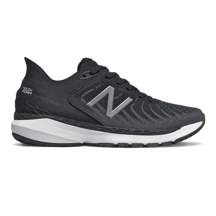 Women's New Balance Fresh Foam 860 v11, Black/White/Lead, 10 D Wide