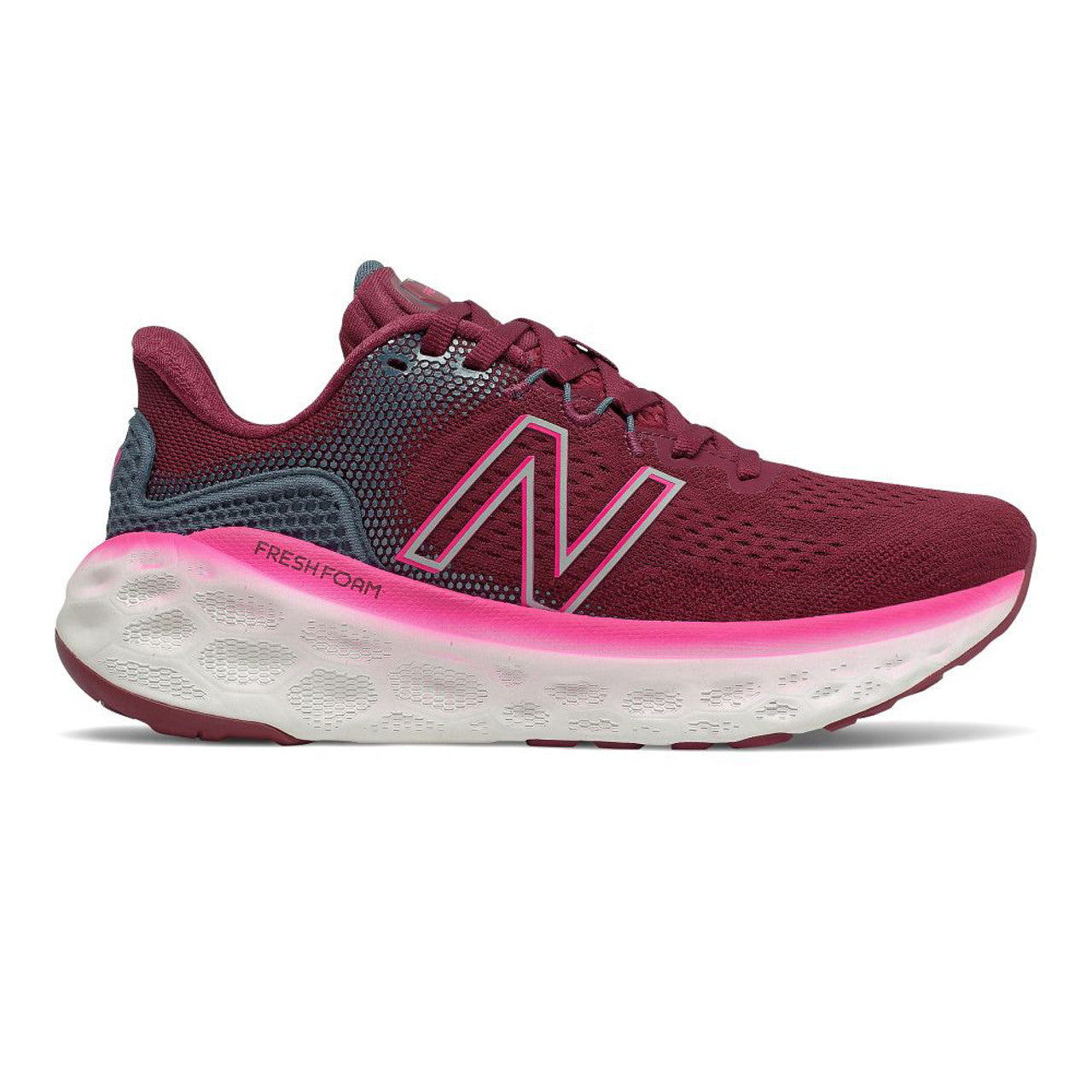 Women's New Balance Fresh Foam More v3, Garnet/Pink Glo, 7.5 B Medium