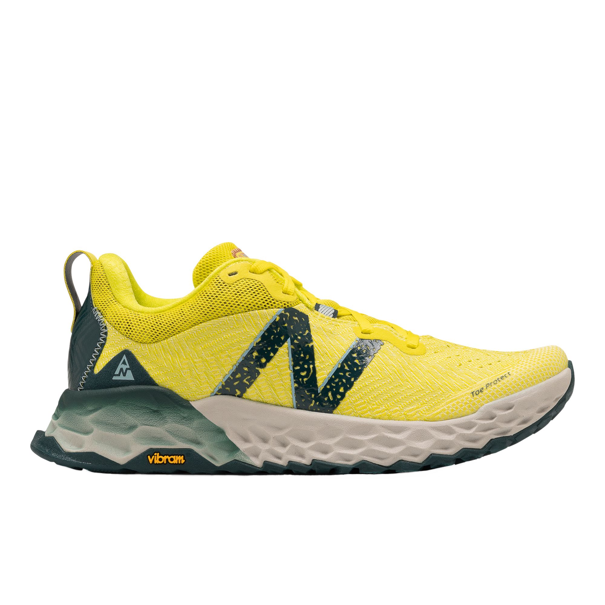 Women's New Balance Fresh Foam X Hierro V6, Yellow/Trek, 8 D Wide