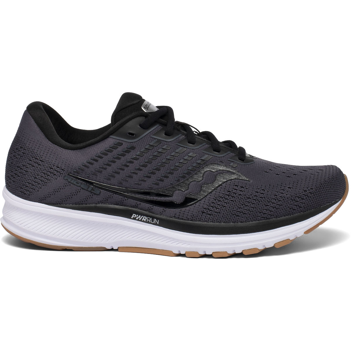 Men's Saucony Ride 13, Black/Gum, 8.5 D Medium