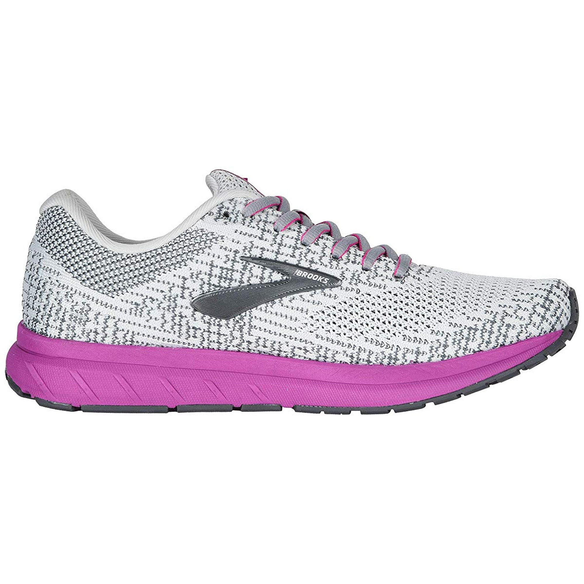 Women's Brooks Revel 3, Grey/Primer/Hollyhock, 9 B Medium