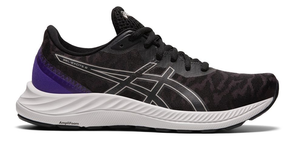 Women's Asics Gel-Excite 8 Twist, Black/Oyster Grey, 10 B Medium