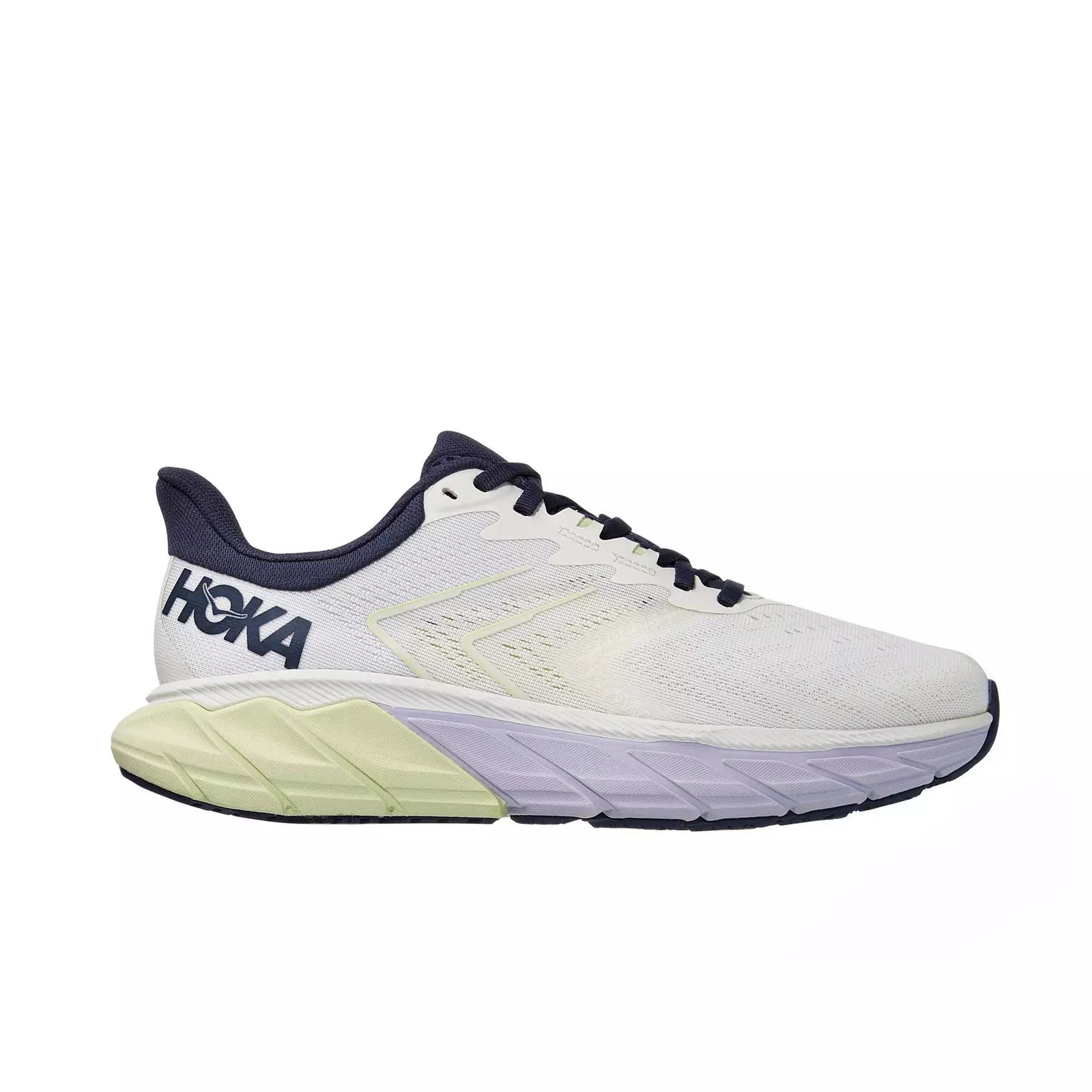 Women's Hoka Arahi 5, Blanc De Blanc/Outer Space, 8.5 B Medium