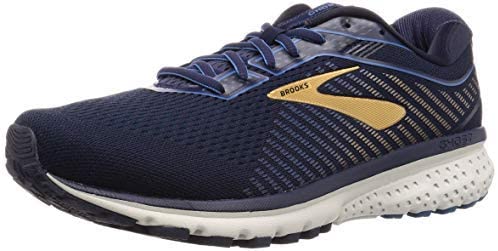 Men's Brooks Ghost 12, Navy/Gold, 12.5 2E Wide