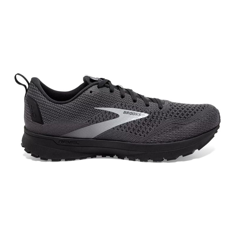 Men's Brooks Revel 4, Ebony/Black/Grey, 11 D Medium