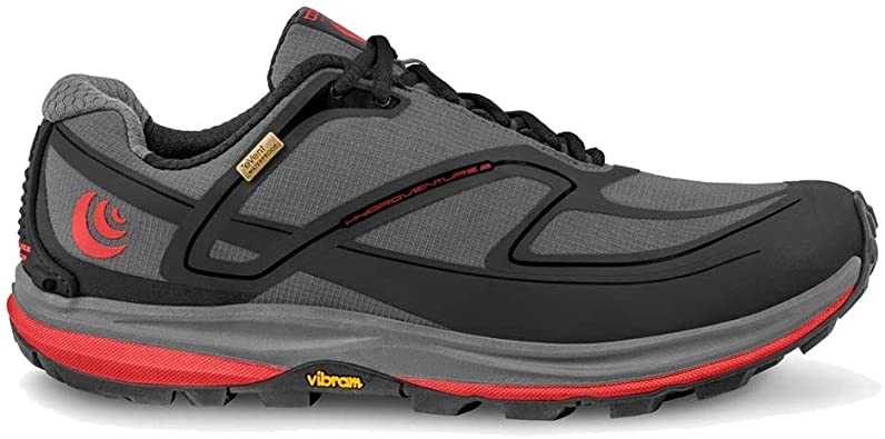 Men's Topo Athletic Hydroventure 2, Charcoal/Red, 11 D Medium