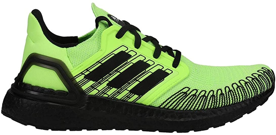 Men's Adidas Ultraboost 20, Black,Green, 9.5 D Medium