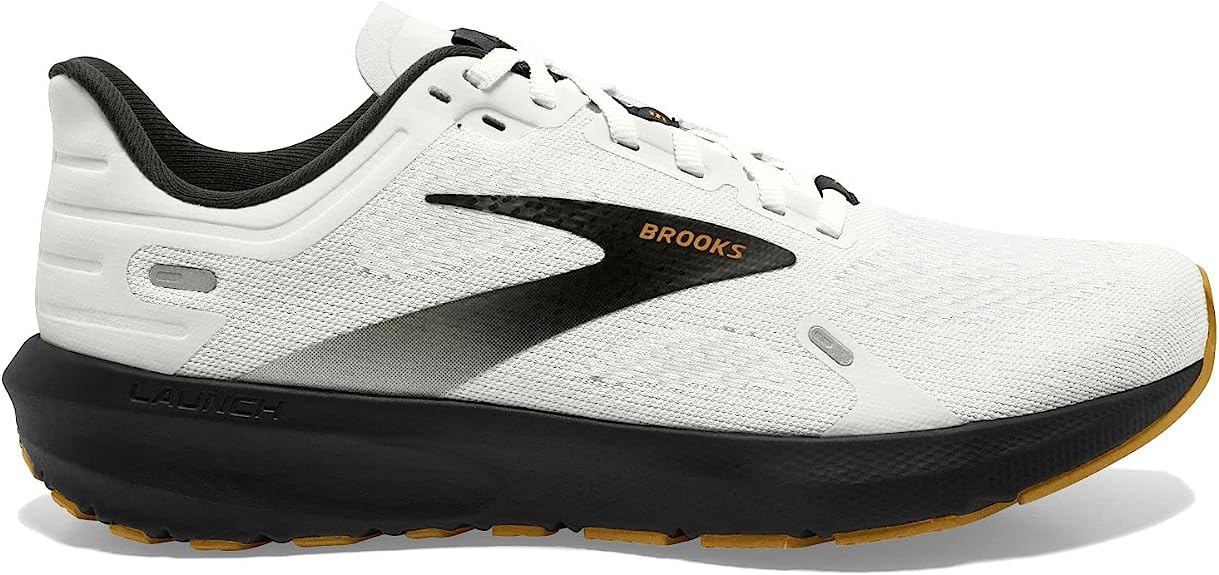 Women's Brooks Launch 9, White/Black/Tan, 6 B Medium