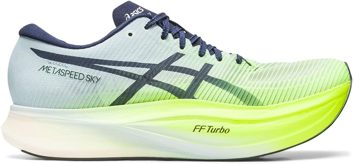 Men's Asics Meta Speed Sky+, Hazard Green/Sky, 13 D Medium