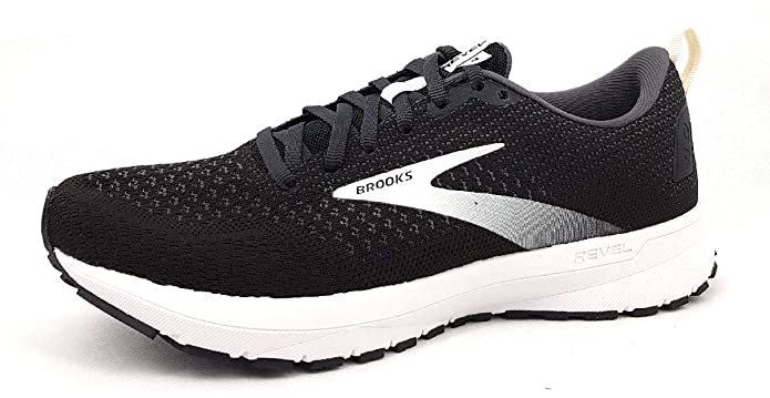 Women's Brooks Revel 4, Black/White, 7.5 B Medium