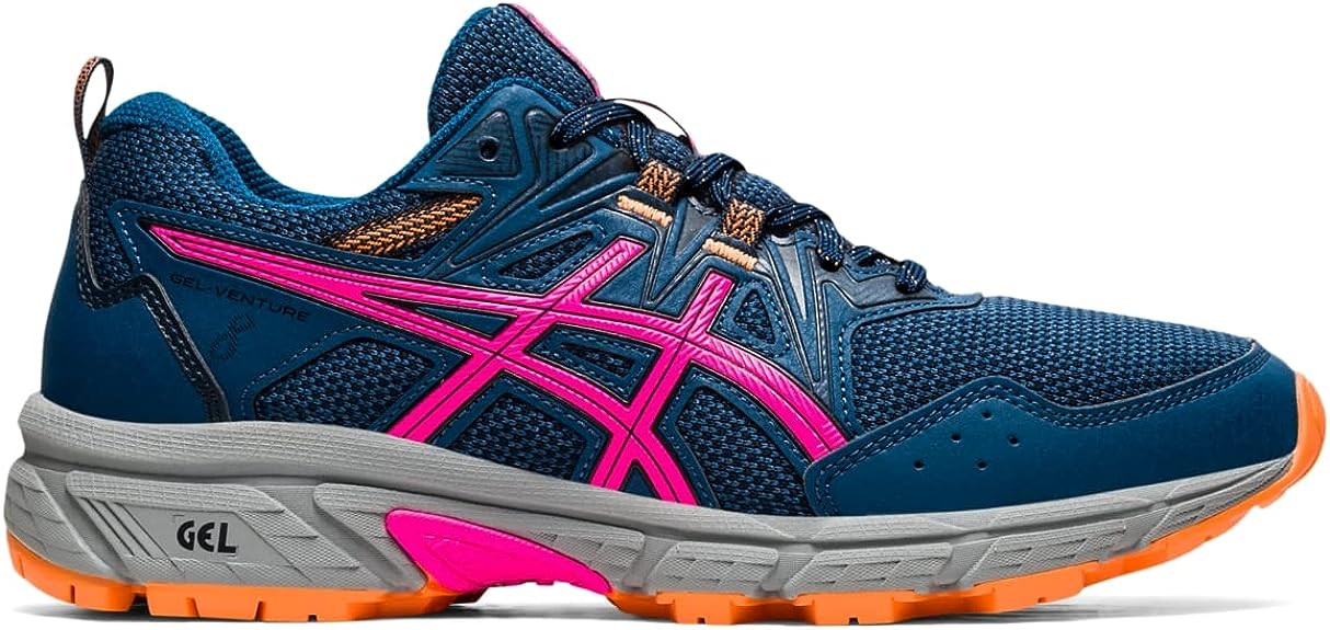 Women's Asics Gel-Venture 8, Mako Blue/Pink Glo, 9 B Medium