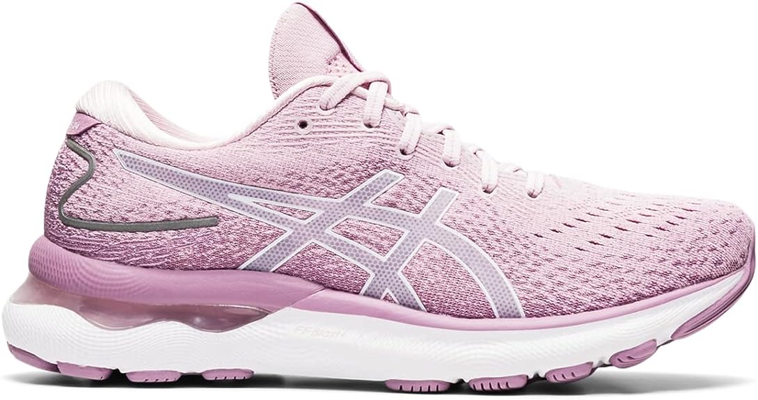 Women's Asics Gel-Nimbus 24, Barely Rose/White, 5.5 B Medium