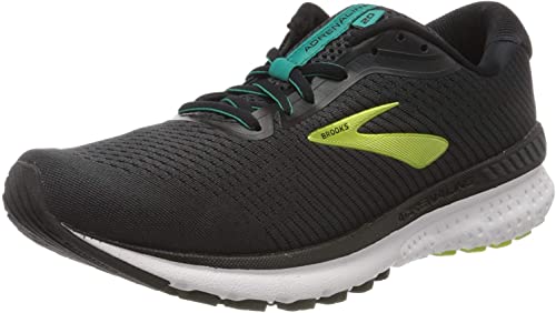 Men's Brooks Adrenaline GTS 20, Black/Lime/Bluegrass, 8.5 D Medium