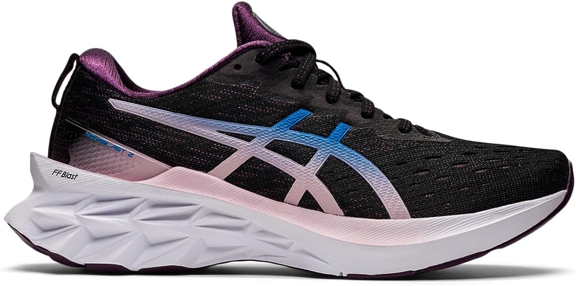 Women's Asics Novablast 2, Black/Lake Drive, 9 B Medium