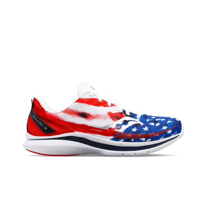 Women's Saucony Kinvara 12, RED/White/Blue, 12 B Medium